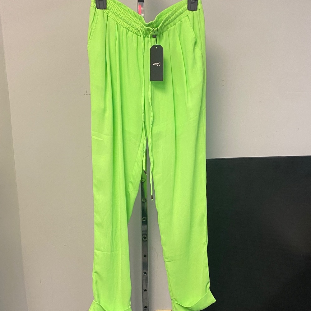 Very J Neon Green Track Pants